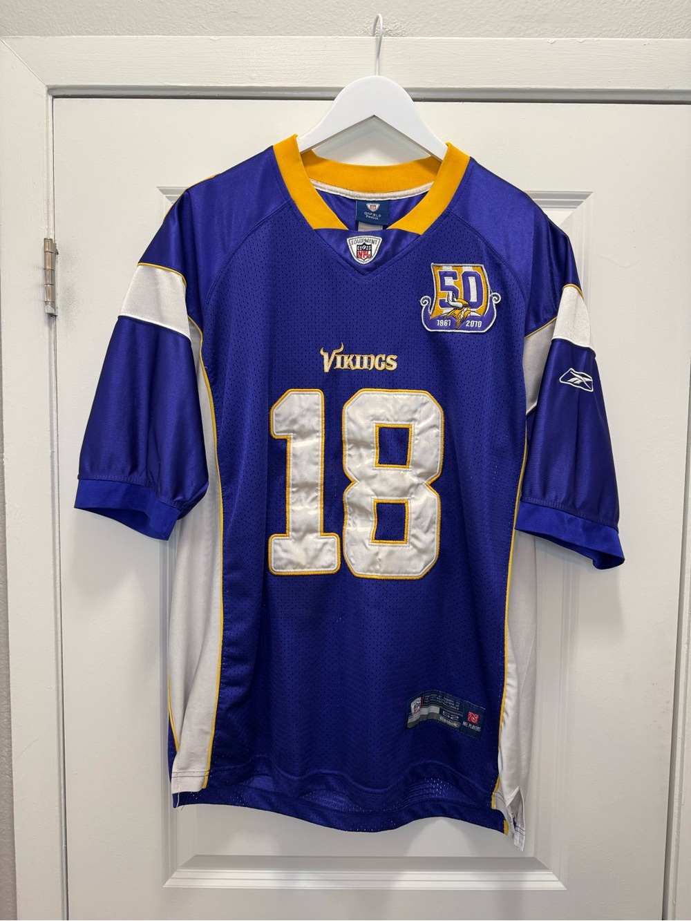 Vintage Reebok NFL Minnesota Vikings Rice 50th Anniversary Jersey